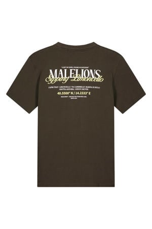 regular T-shirt met backprint donkergroen