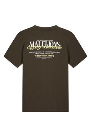 regular T-shirt met backprint donkergroen