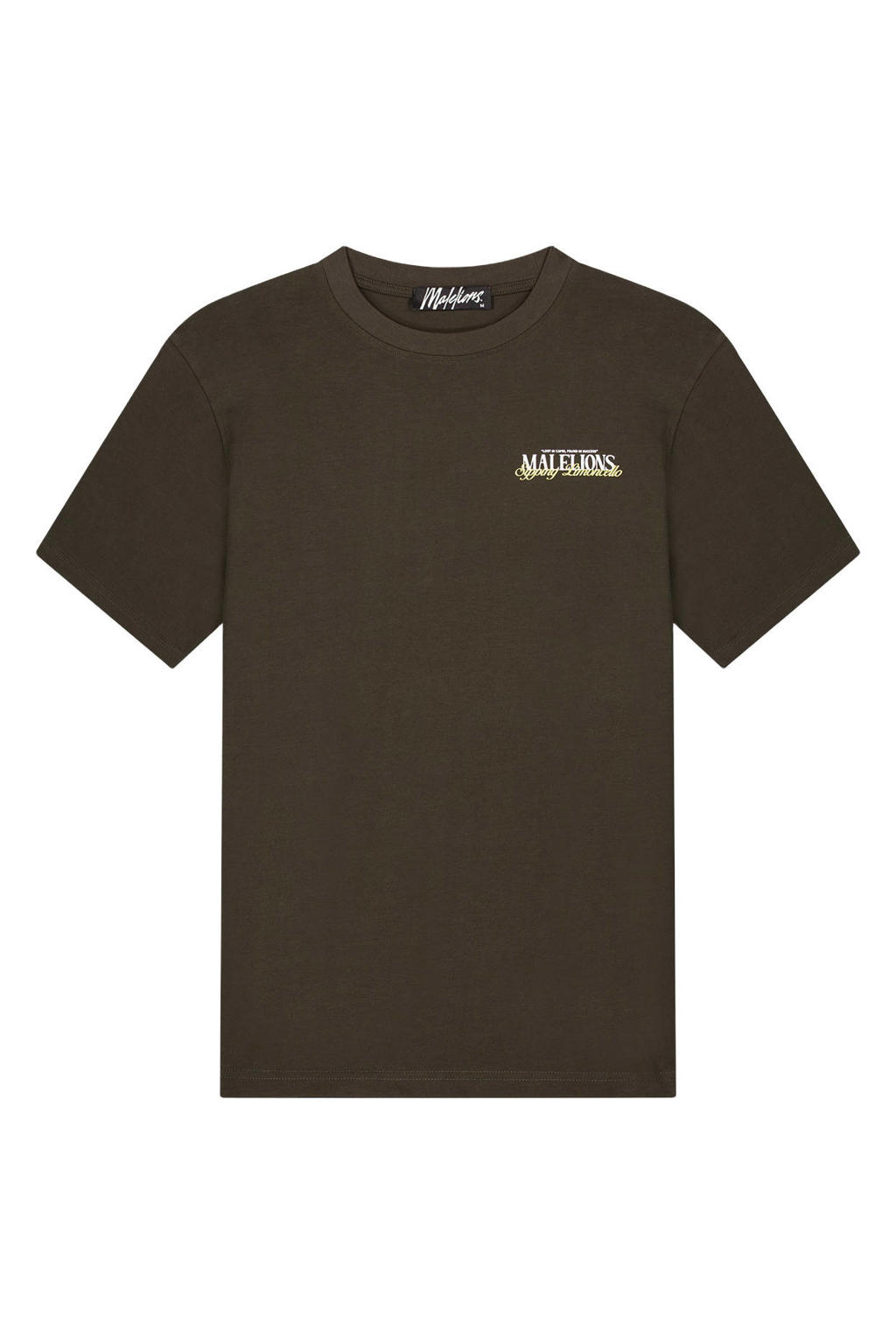 Malelions regular T-shirt met backprint donkergroen