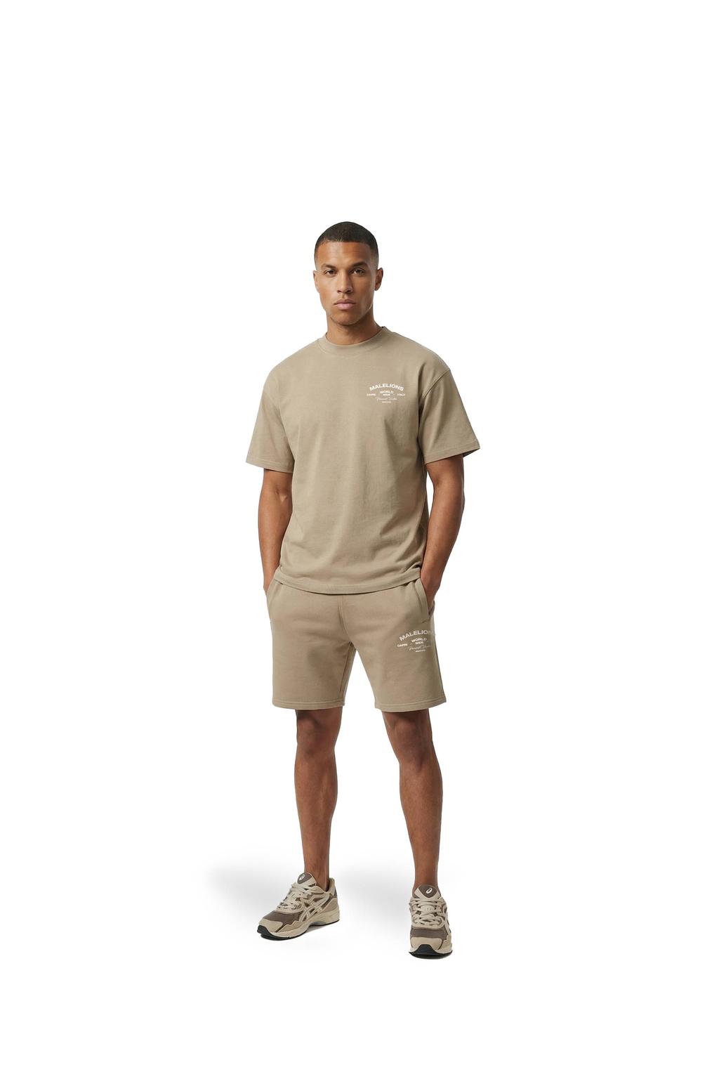 Malelions oversized T-shirt met backprint bruin