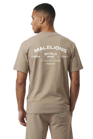 oversized T-shirt met backprint bruin