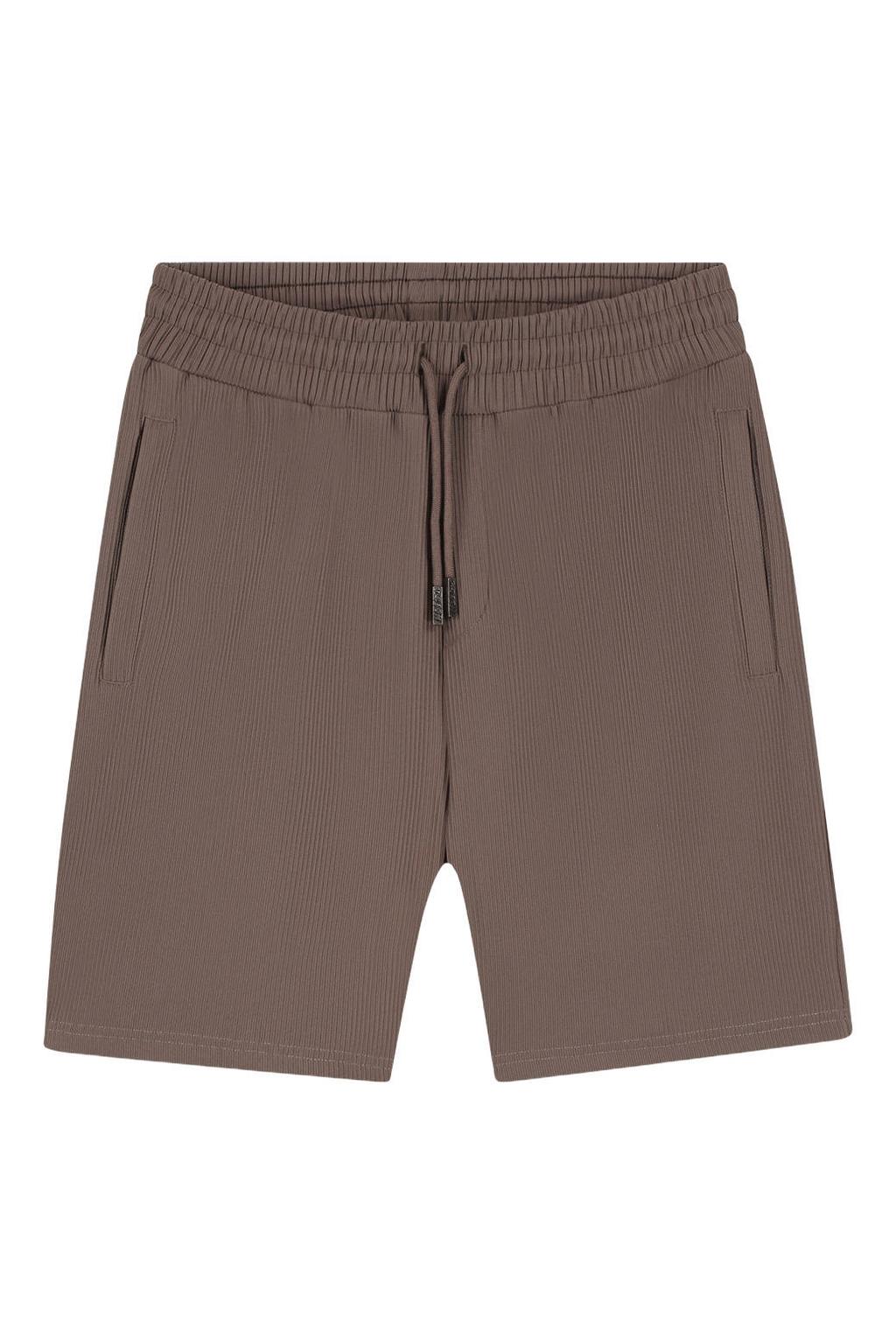 Malelions regular sweatshort bruin rib gebreid