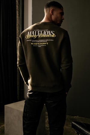 sweater met backprint donkergroen