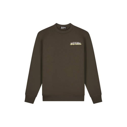 Malelions sweater met backprint donkergroen afbeelding