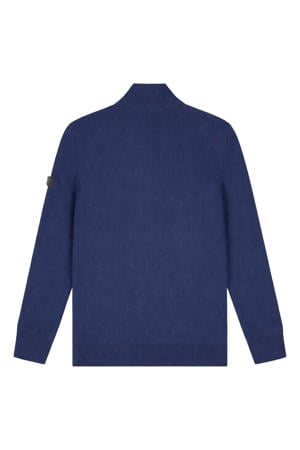 trui fijn gebreid donkerblauw