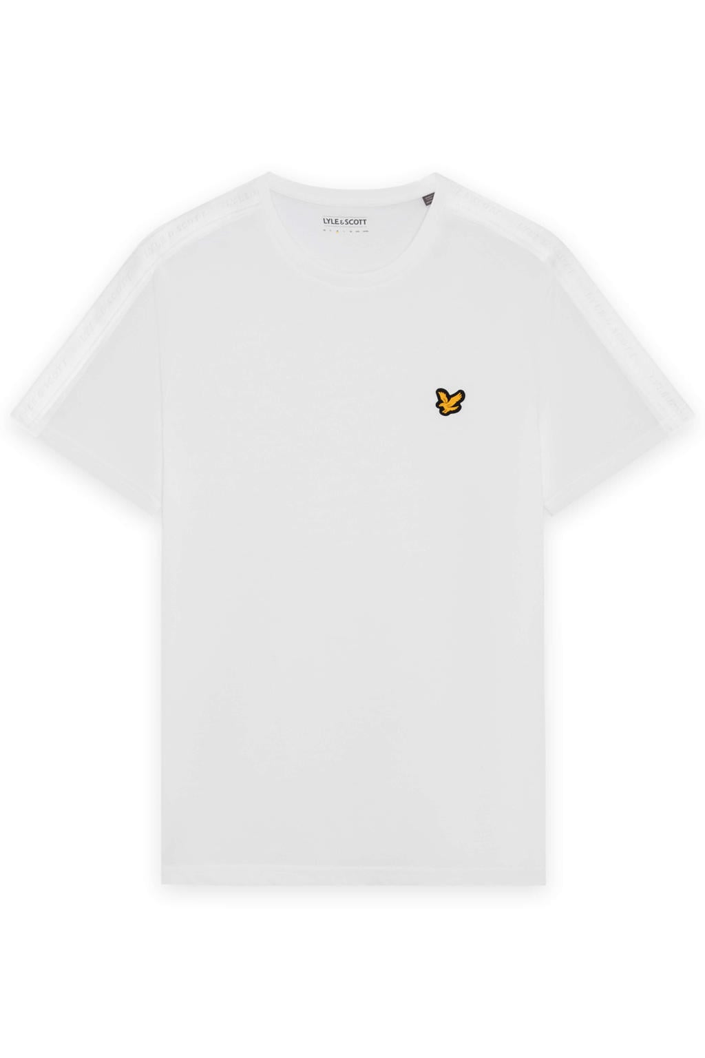 Witte heren Lyle & Scott regular T-shirt van polyester met effen, korte mouwen en ronde hals