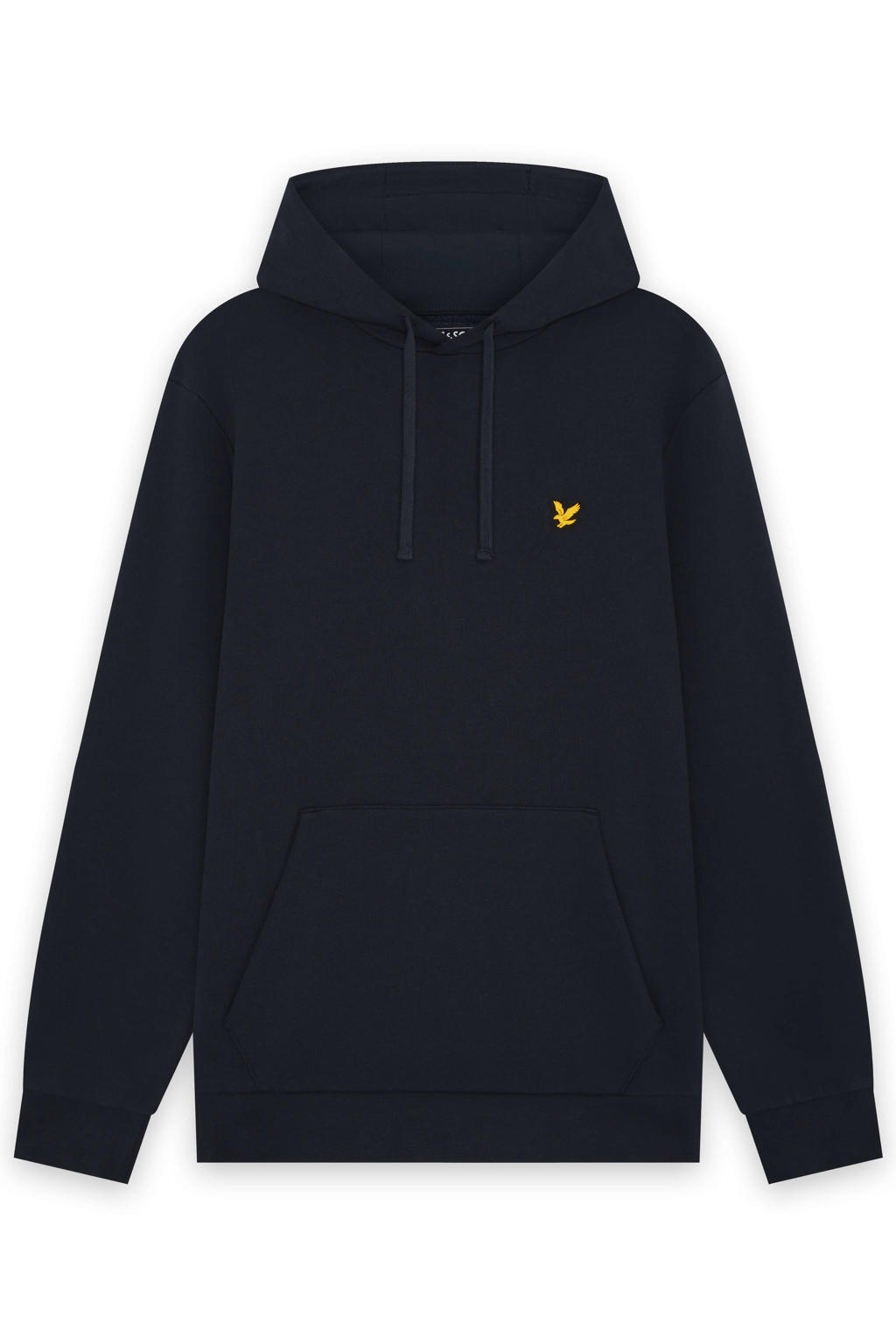 Donkerblauwe heren Lyle & Scott Hoodie Loopback van sweat materiaal met effen, lange mouwen en capuchon