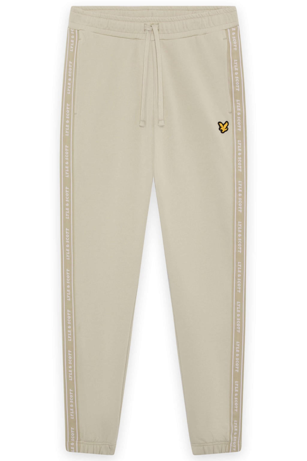 Zandkleurige heren Lyle & Scott joggingbroek van katoen met regular fit en effen