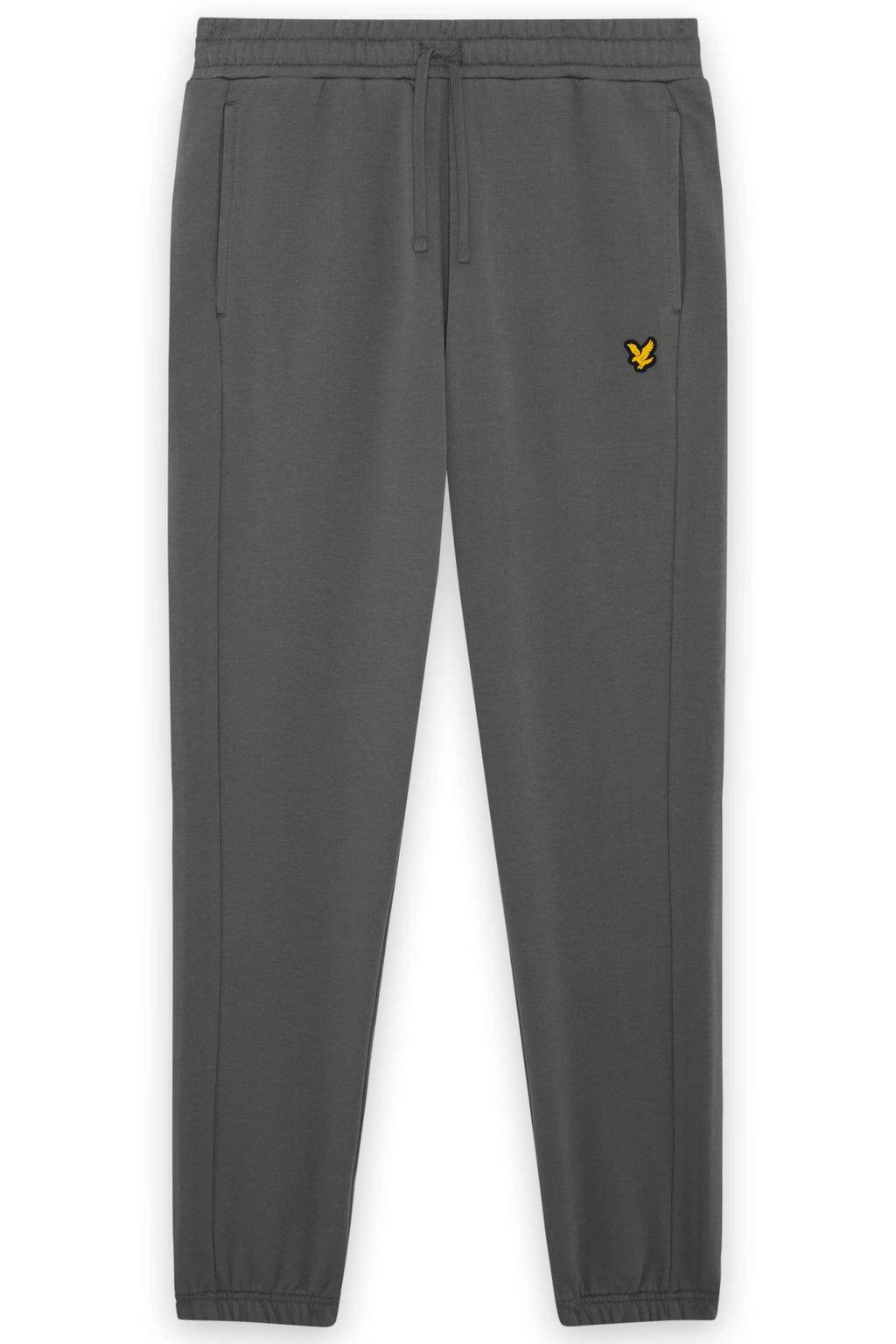 Grijze heren Lyle & Scott joggingbroek van katoen met regular fit en effen