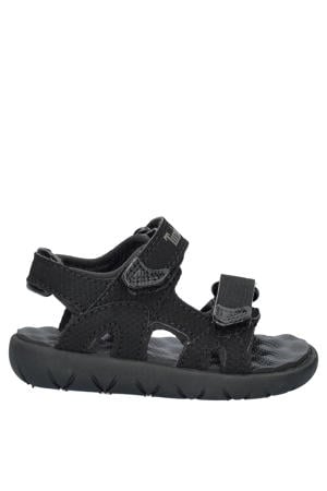 imitatieleren sandalen zwart