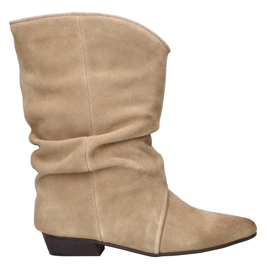 Shoecolate suède enkellaarzen beige