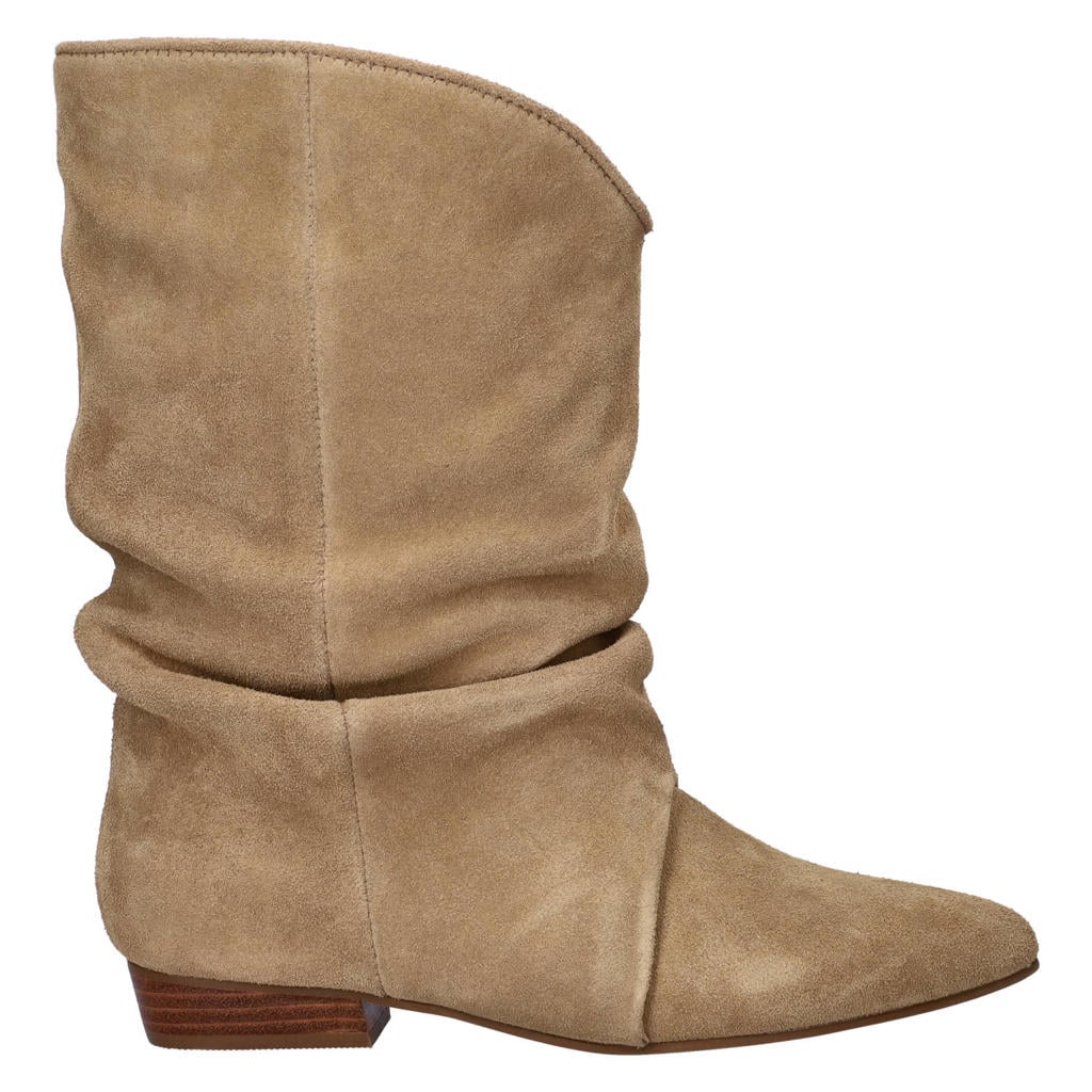 Beige dames Shoecolate suède enkellaarzen