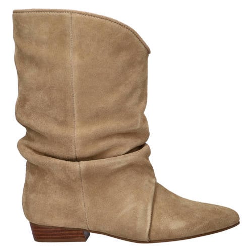 Shoecolate suède enkellaarzen beige afbeelding
