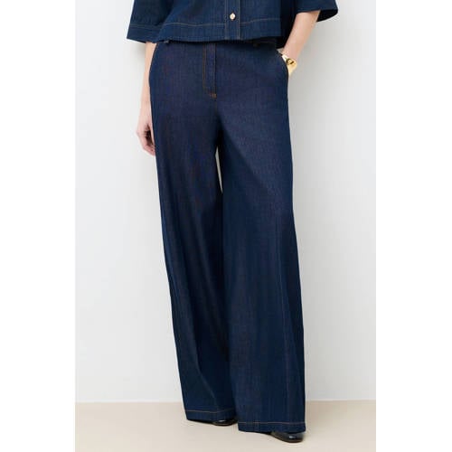 Caroll high waist wide leg jeans dark blue denim afbeelding
