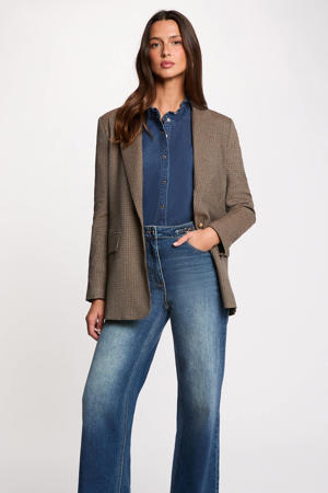 geruit regular blazer bruin