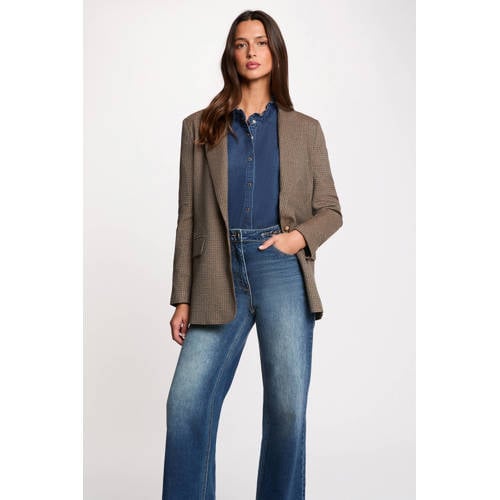Morgan geruit regular blazer bruin afbeelding