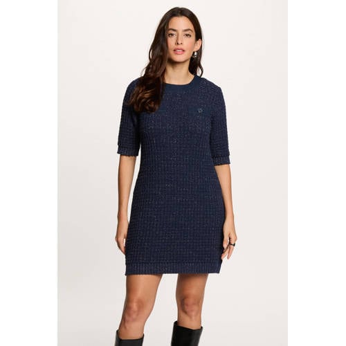 Morgan mini jurk met glitter marineblauw afbeelding