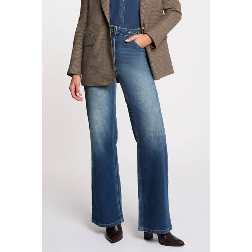 Morgan wide leg jeans medium blue denim afbeelding