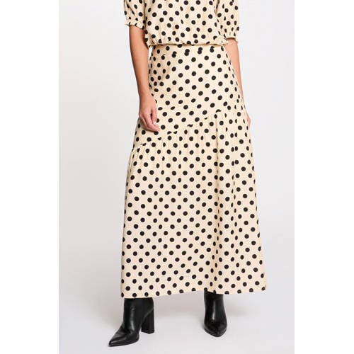Morgan maxi rok met stippen ecru afbeelding