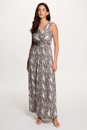 maxi jurk met dierenprint zwart