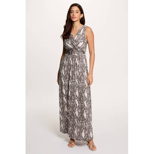 Morgan maxi jurk met dierenprint zwart afbeelding