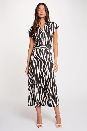 blousejurk met zebraprint zwart