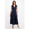 Morgan satijnen maxi jurk donkerblauw