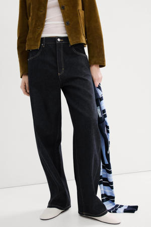 low waist barrel jeans dark blue denim