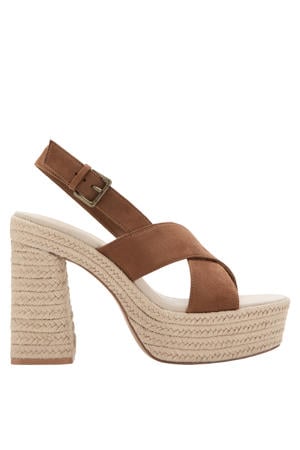 espadrille sandalen bruin