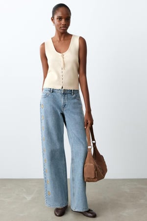 straight leg jeans medium blue denim