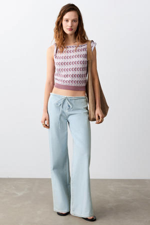 low waist wide leg jeans light blue denim
