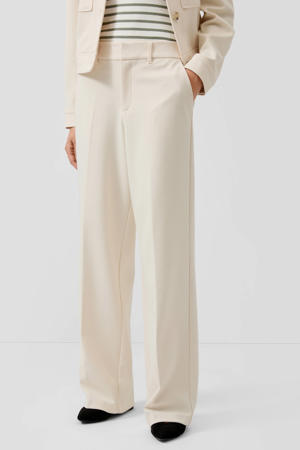 wide leg high waist broek ecru