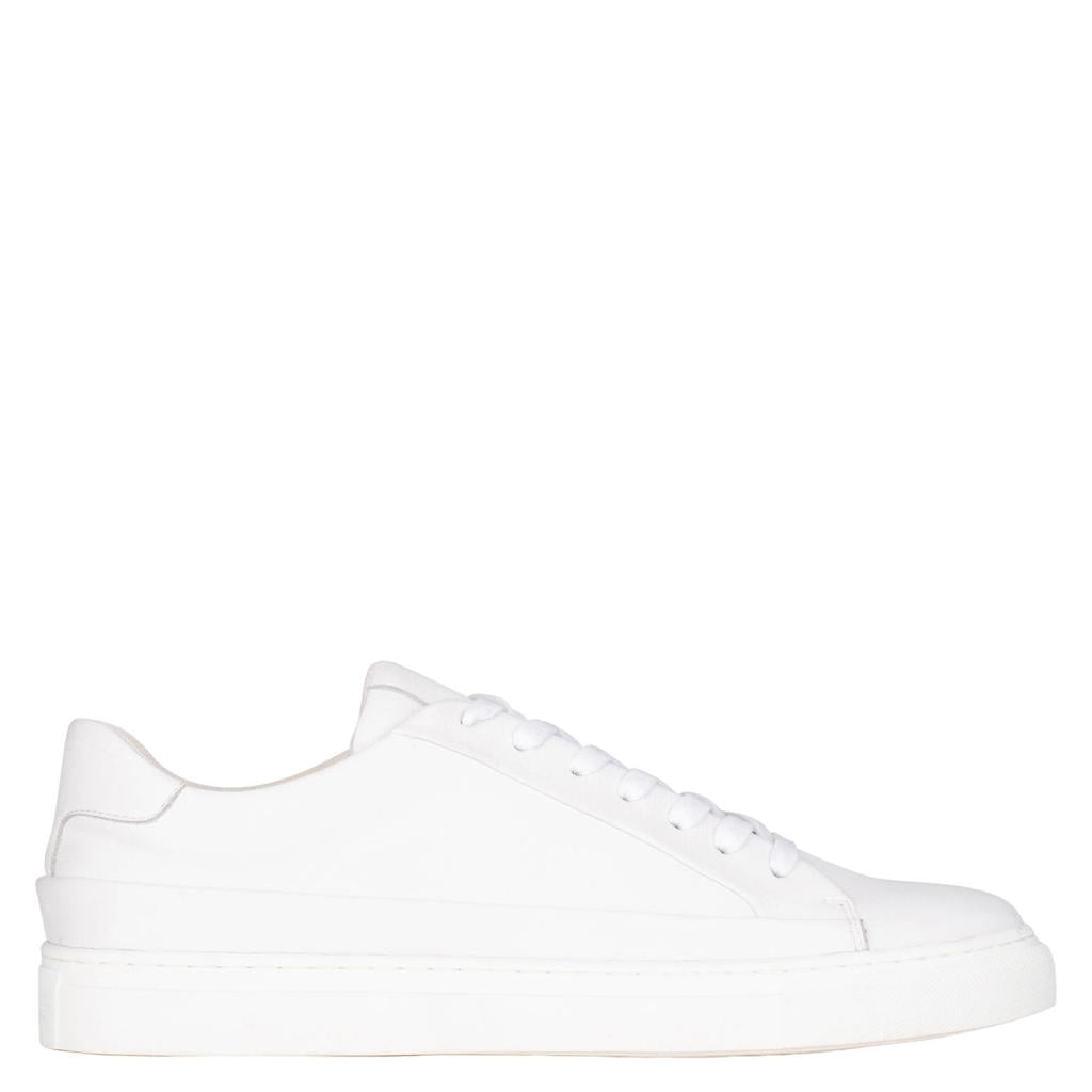 Witte heren PS Poelman Nero leren sneakers met veters