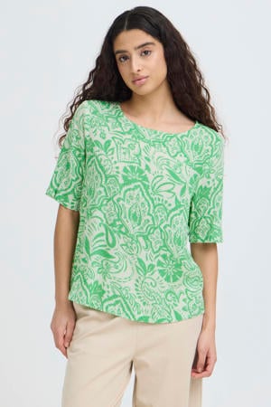 gebloemde top groen