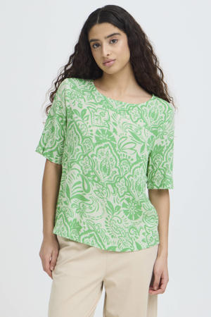 gebloemde top groen