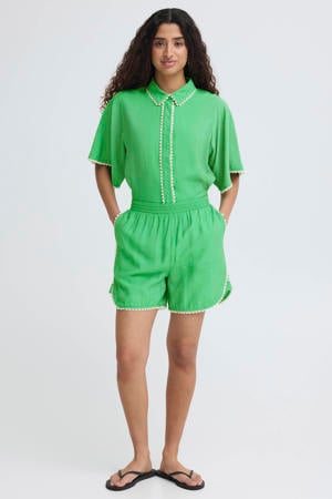 high waist casual short groen