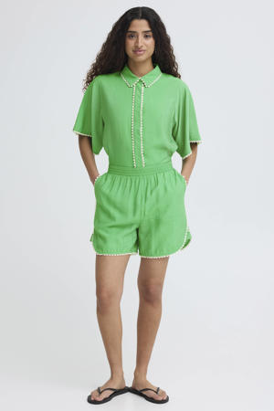 high waist casual short groen