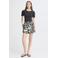 ICHI regular high waist casual short met linnen met zebraprint ecru