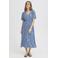 ICHI gebloemde midi jurk blauw