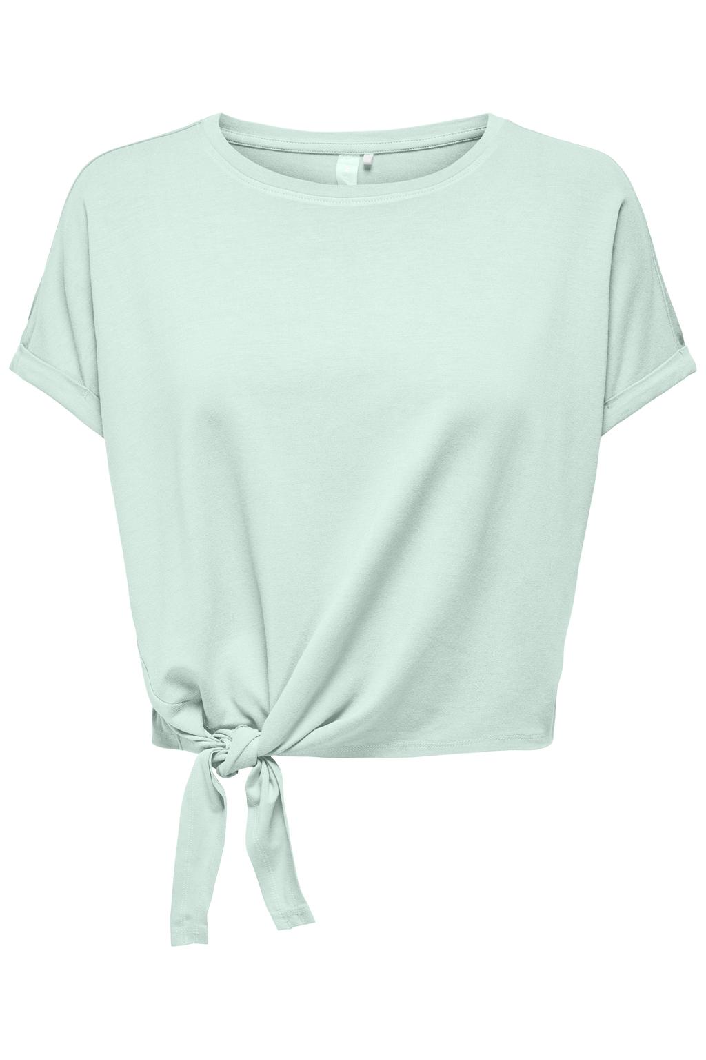 Lichtgroene dames ONLY PLAY sportshirt van viscose met korte mouwen en ronde hals