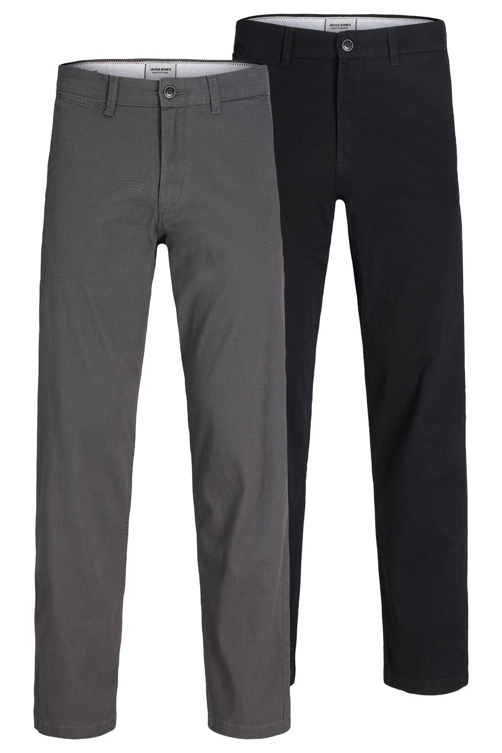 JACK & JONES PANTS STUDIO JPSTKANE DAVE relaxed chino zwart - (set van 2)