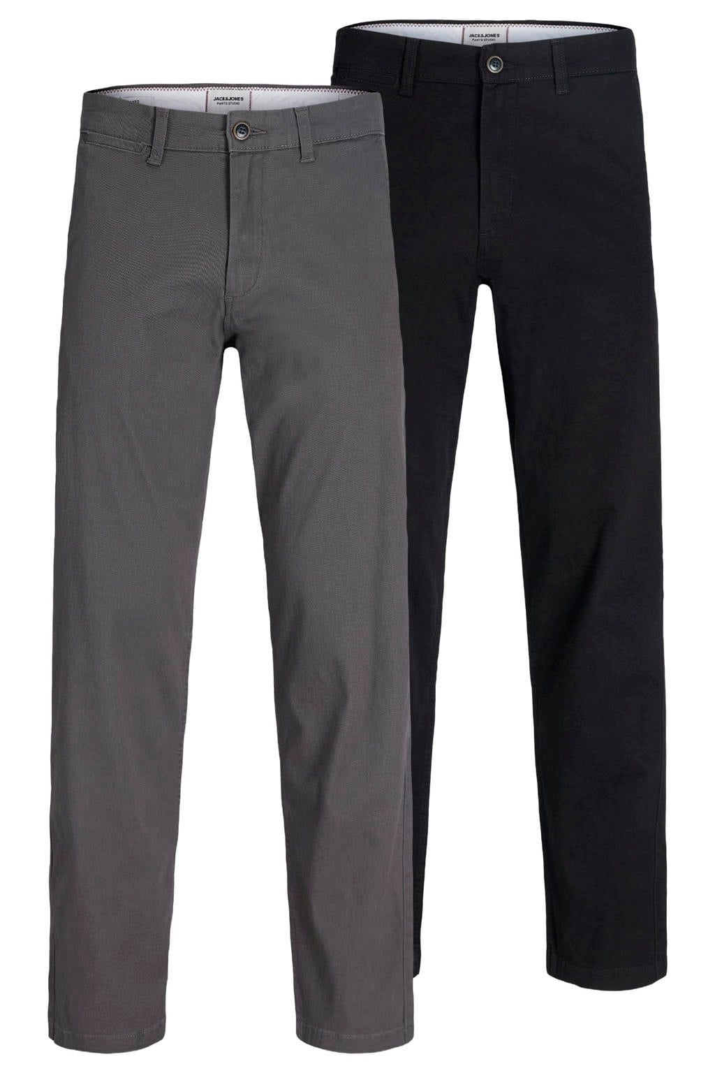 JACK & JONES PANTS STUDIO relaxed fit chino - black/asphalt (set van 2)
