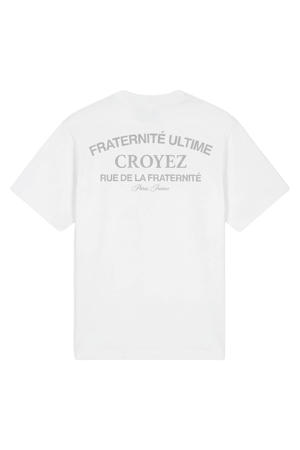 regular T-shirt met backprint ecru