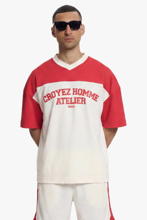 boxy T-shirt met backprint ecru