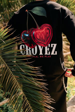 longsleeve met backprint zwart
