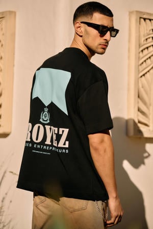 oversized T-shirt met backprint zwart