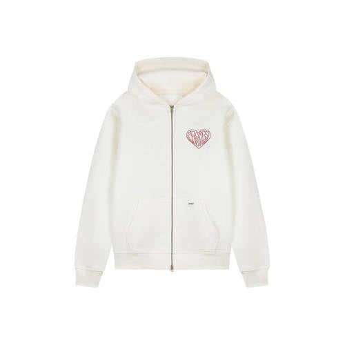 Croyez sweatvest met backprint ecru afbeelding