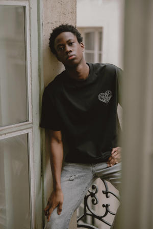 regular T-shirt met backprint zwart