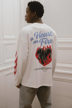 longsleeve met backprint wit