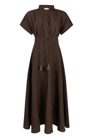 midi jurk bruin